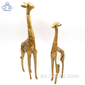 Juego de 2 esculturas de resina de jirafa para decoración del hogar.